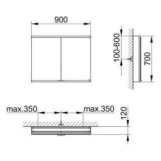 Зеркальный шкаф Keuco Royal Modular 800211090000000 90 см
